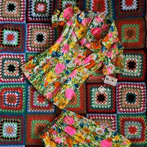 Vtg 60s/70s Deadstock Hawaiian Textiles Matching Set